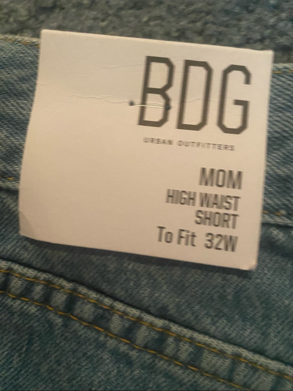 BDG Two-Tone Denim Shorts - Light & Dark Blue - Picture 2 of 4